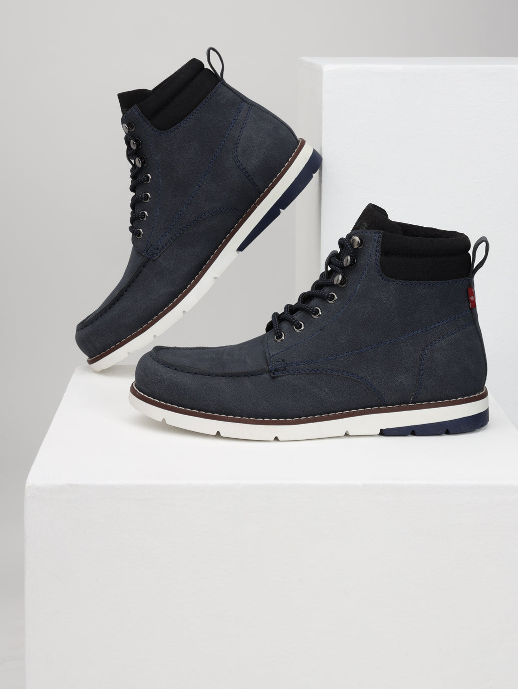 Men's Blue Solid Boots