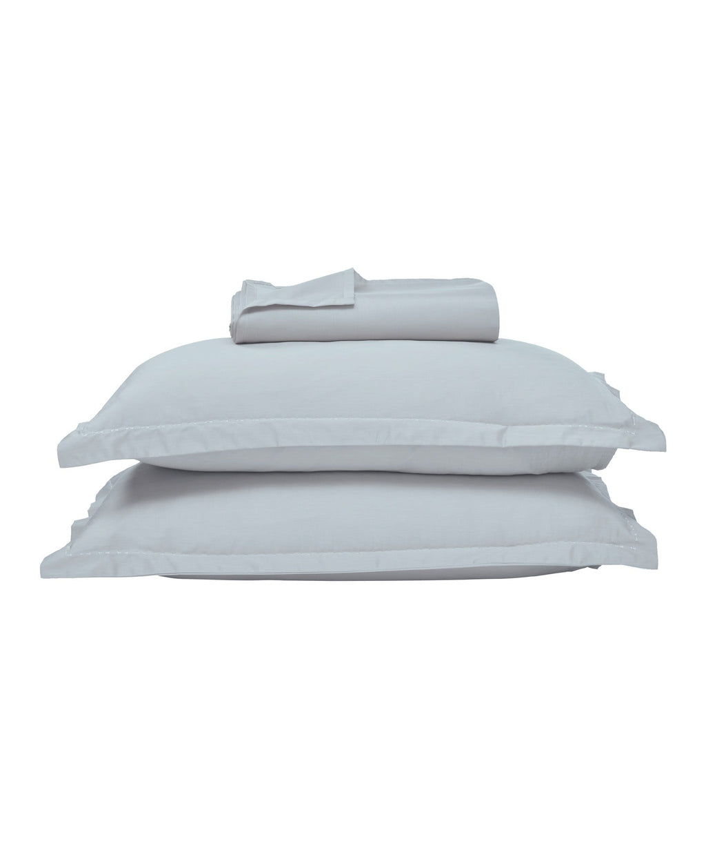 Indulgence Solid King Bedsheet, Teal- Mist |300 TC Cotton|2 Pillow Covers|Thermal Regulation