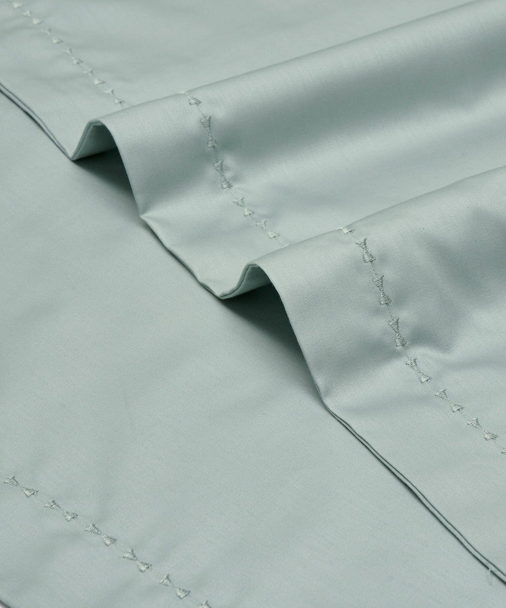 Indulgence Solid King Bedsheet, Teal- Mist |300 TC Cotton|2 Pillow Covers|Thermal Regulation