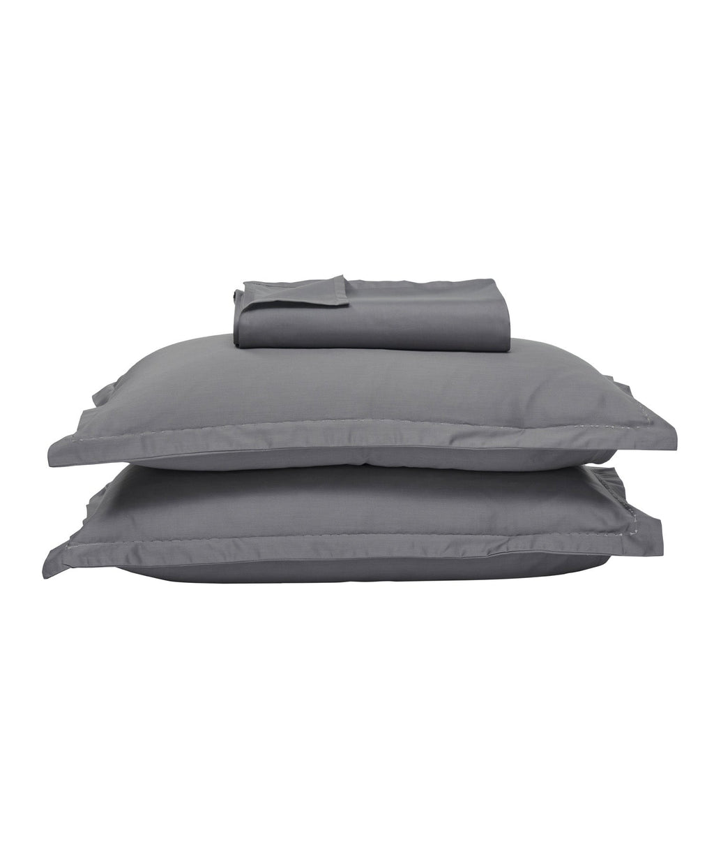 Indulgence Solid King Bedsheet, Teal- Mist |300 TC Cotton|2 Pillow Covers|Thermal Regulation