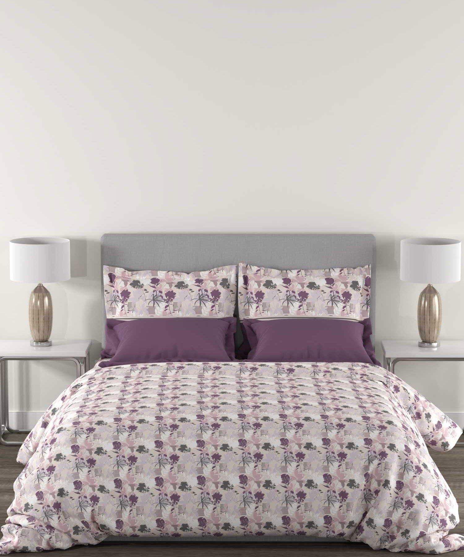 Epitome Queen Bedsheet Set, Adele|144TC Cotton| 2 Pillow Covers