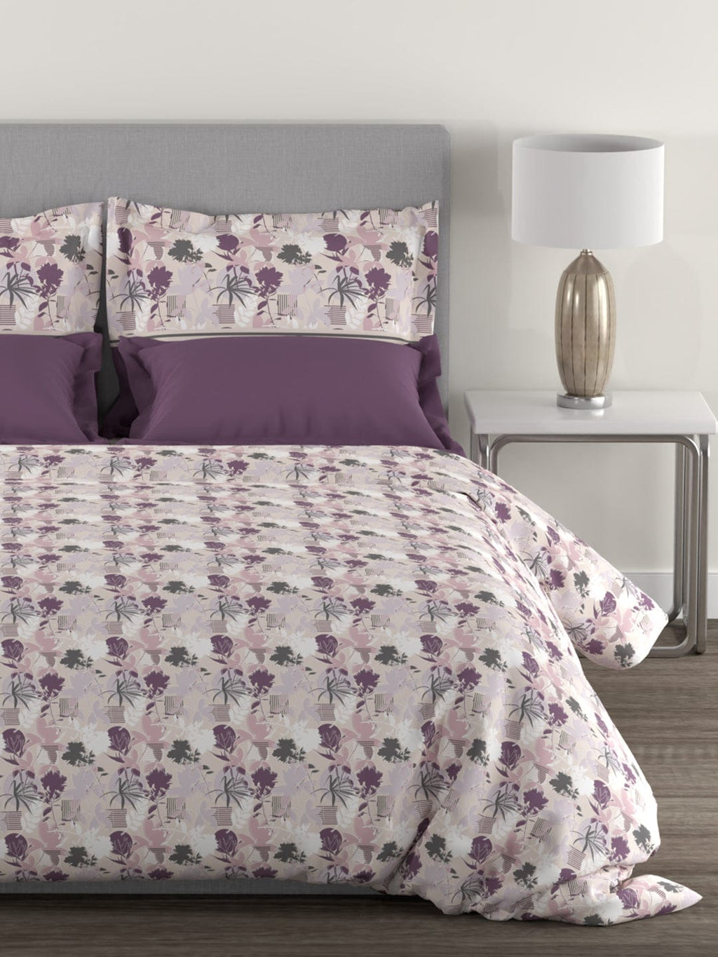 Epitome Queen Bedsheet Set, Adele|144TC Cotton| 2 Pillow Covers