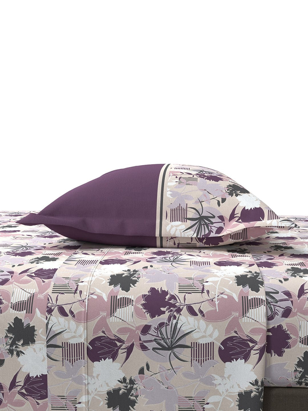 Epitome Queen Bedsheet Set, Adele|144TC Cotton| 2 Pillow Covers