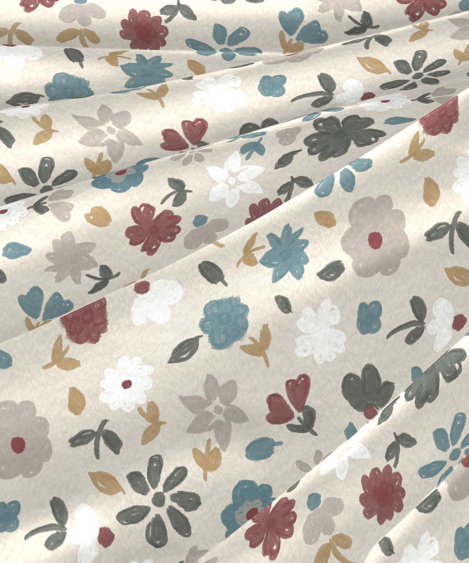 Home Essential Daphine Flannel King Bedsheet With 2 Pillow Cover, 144TC, 100% Micro Polyester, Printed, Beige