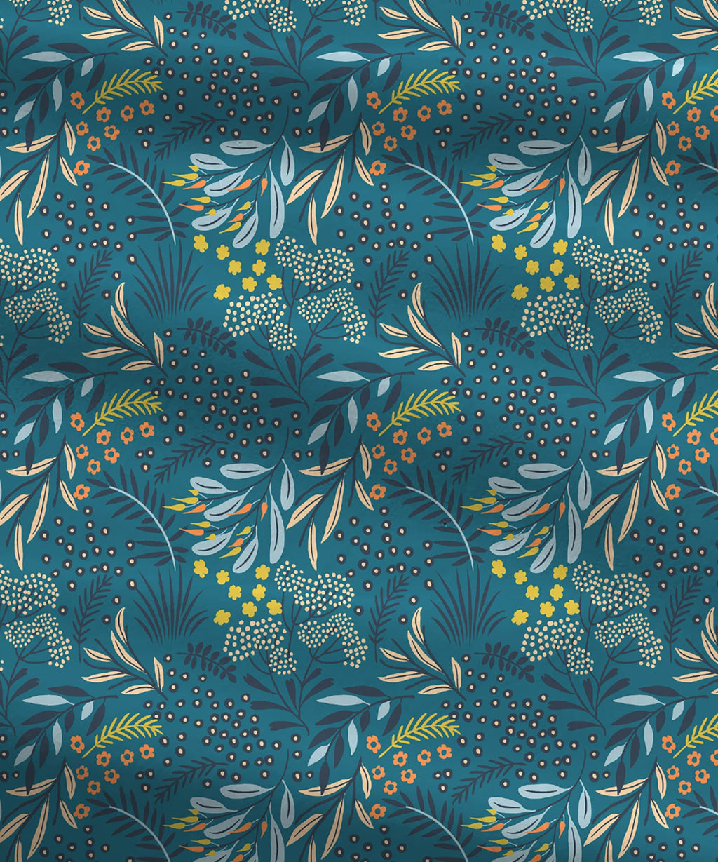 Urban Comfort Queen Bedsheet Set, Midnight Bloom|144 TC Cotton|2 Pillow Covers