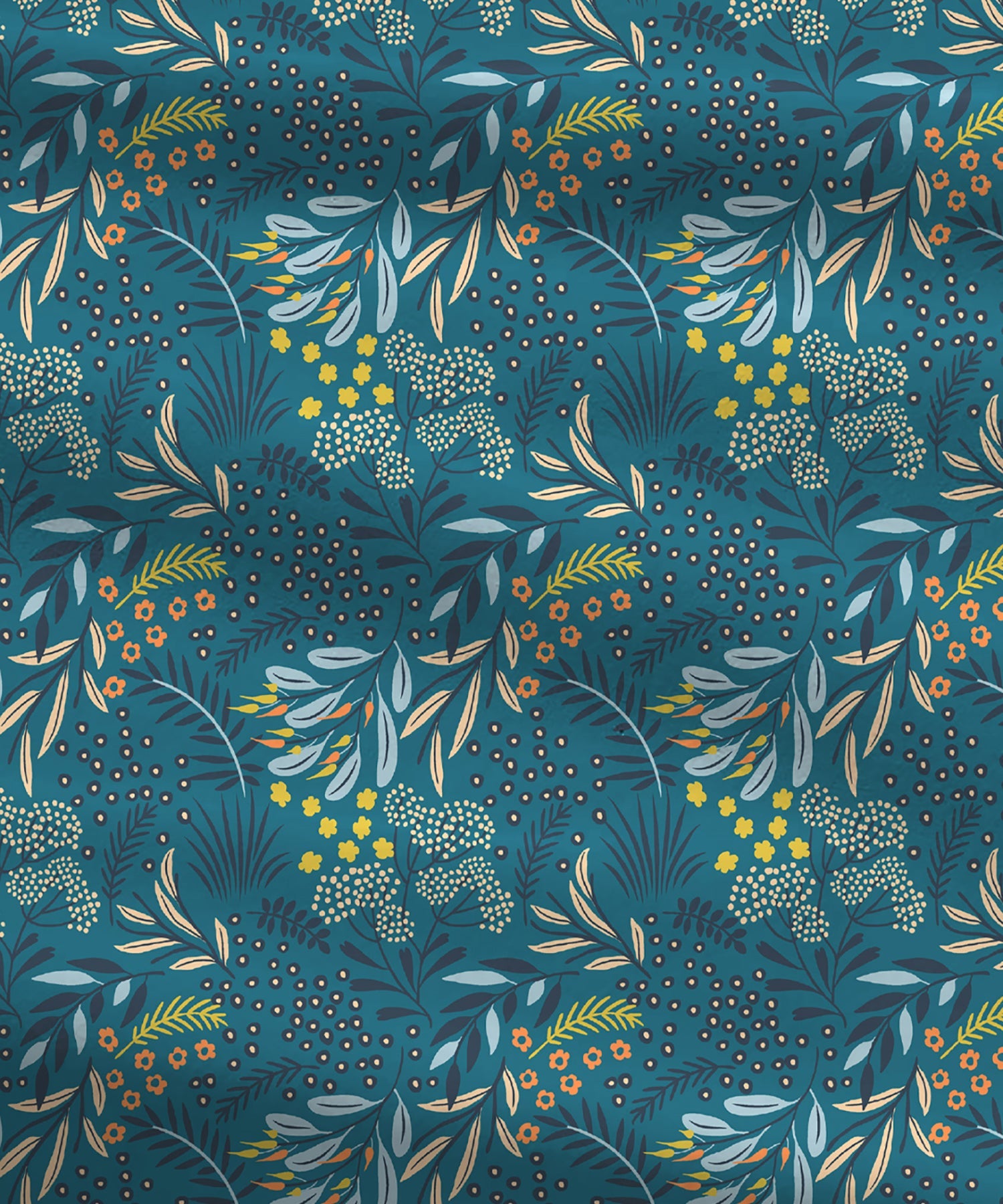 Urban Comfort Queen Bedsheet Set, Midnight Bloom|144 TC Cotton|2 Pillow Covers