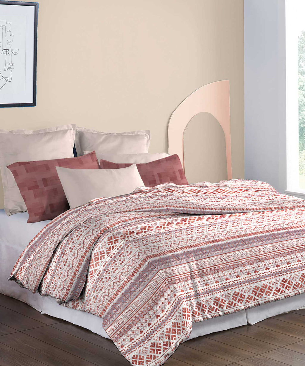 Soft Comfort King Bedsheet Set, Adam| 210 TC Cotton|2 Pillow Covers
