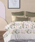 Soft Comfort King Bedsheet Set, Backyard| 210 TC Cotton|2 Pillow Covers