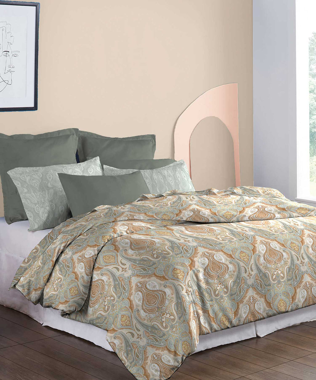 Soft Comfort King Bedsheet Set, Diana| 210 TC Cotton|2 Pillow Covers