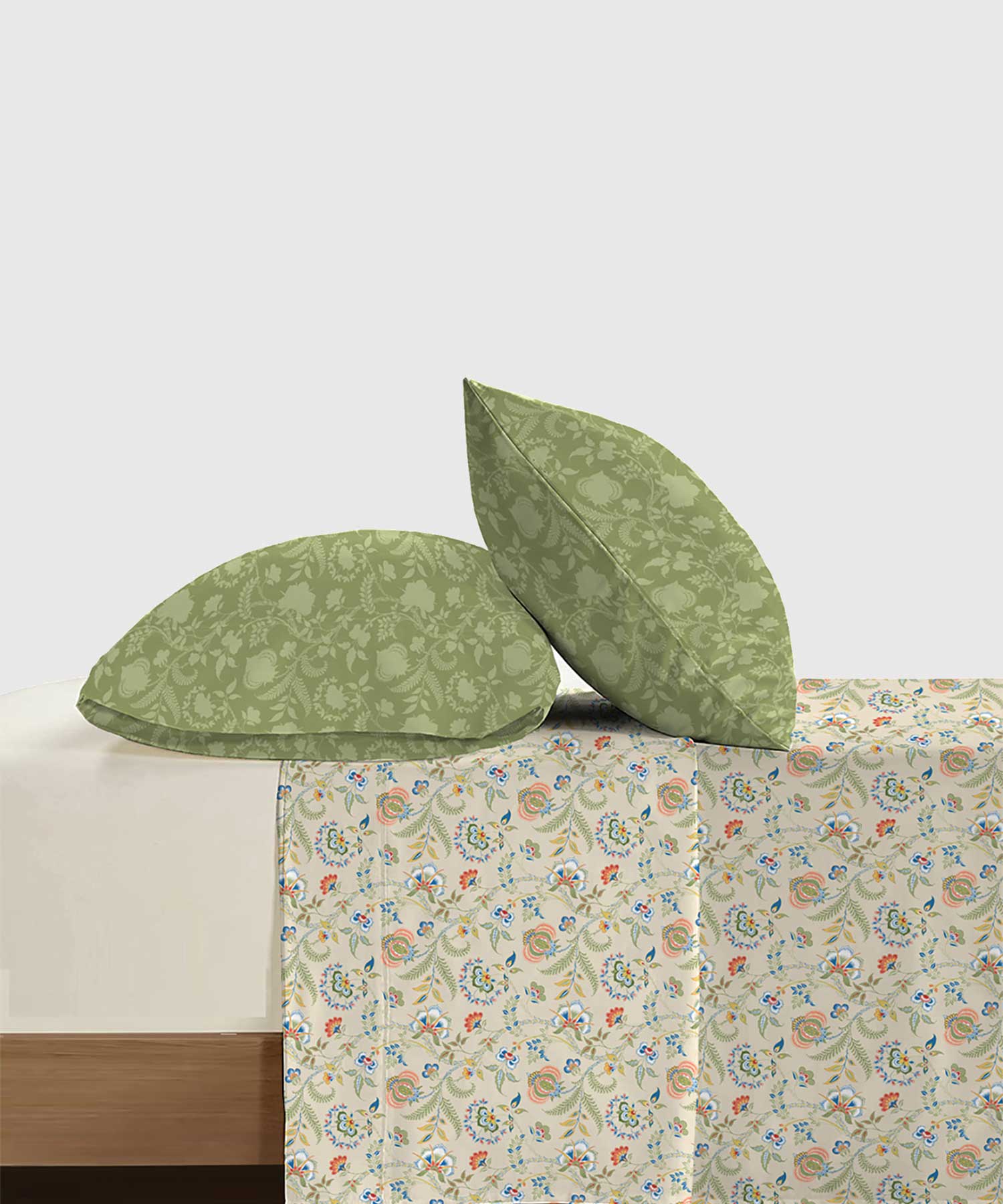 Soft Comfort King Bedsheet Set, English Chintz| 210 TC Cotton|2 Pillow Covers