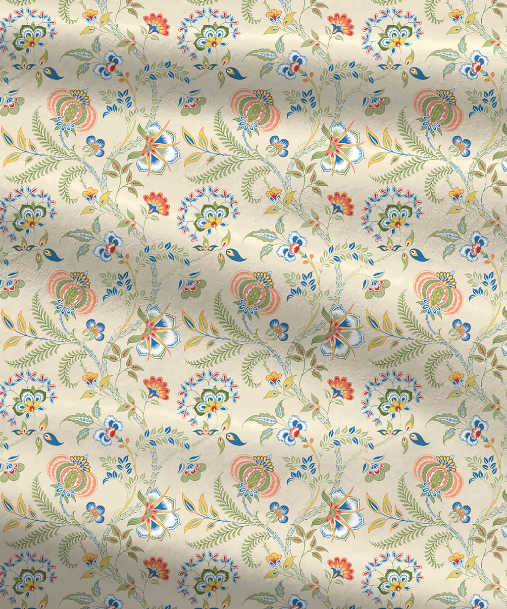 Soft Comfort King Bedsheet Set, English Chintz| 210 TC Cotton|2 Pillow Covers