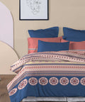 Soft Comfort King Bedsheet Set, Earthy Tale| 210 TC Cotton|2 Pillow Covers