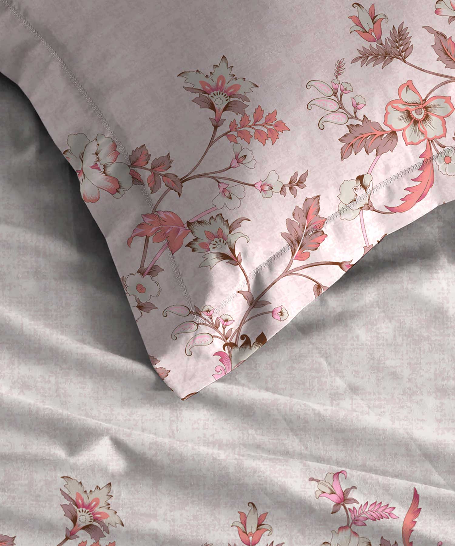 Soft Comfort King Bedsheet Set, Oriental| 210 TC Cotton|2 Pillow Covers