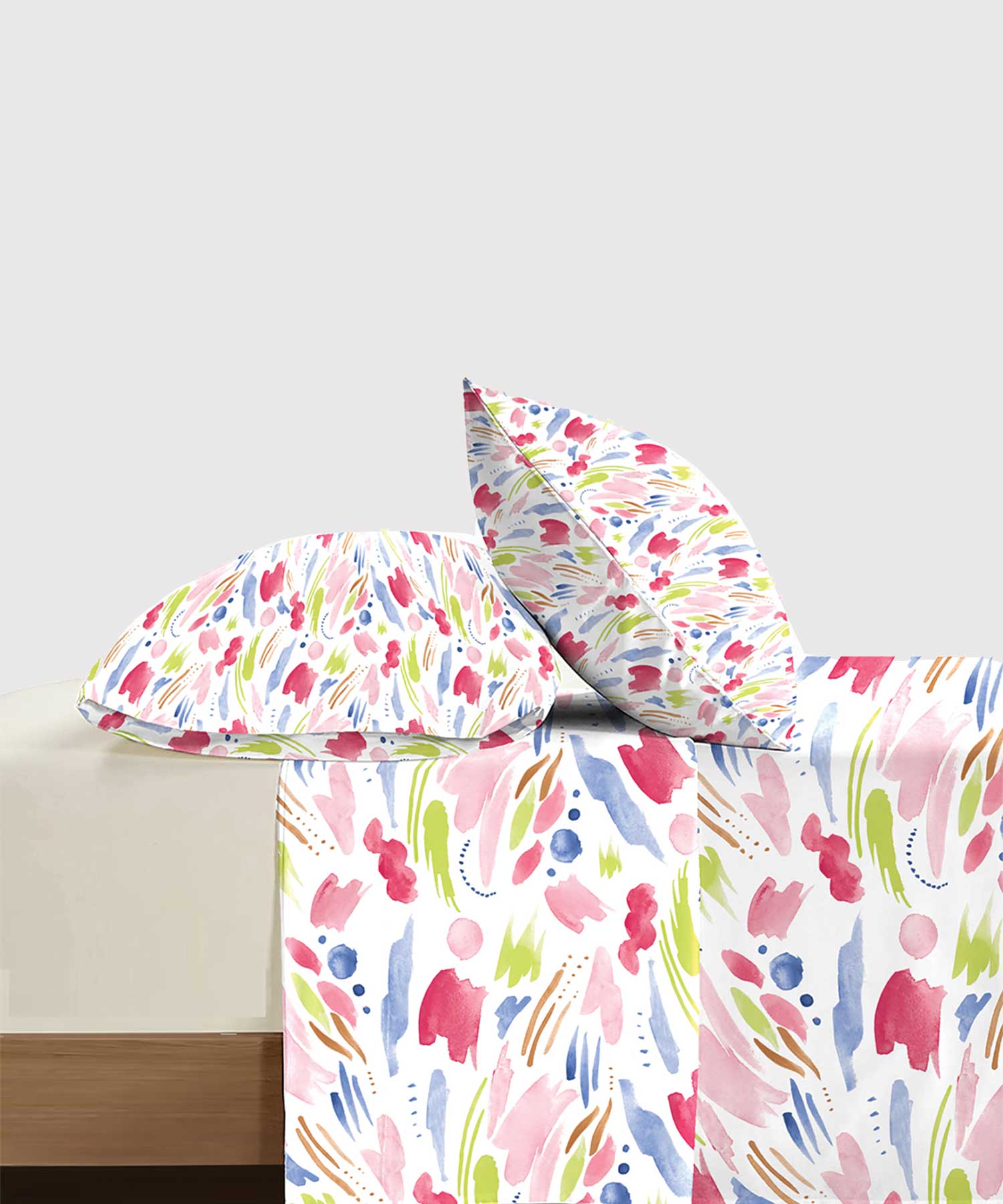 Soft Comfort King Bedsheet Set, Sweet Temptation| 210 TC Cotton|2 Pillow Covers