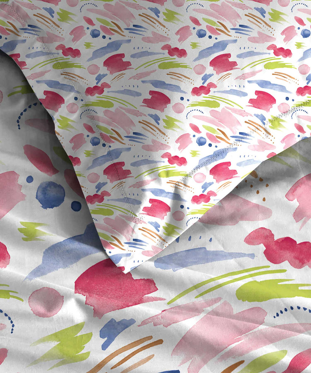 Soft Comfort King Bedsheet Set, Sweet Temptation| 210 TC Cotton|2 Pillow Covers
