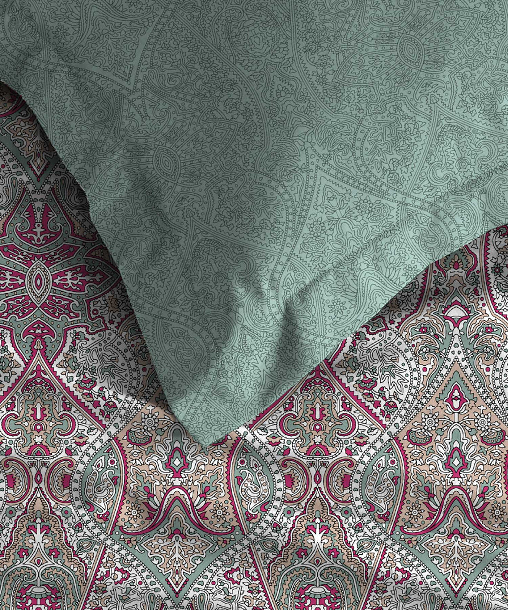 Soft Comfort King Bedsheet Set, Victoria|210 TC Cotton|2 Pillow Covers