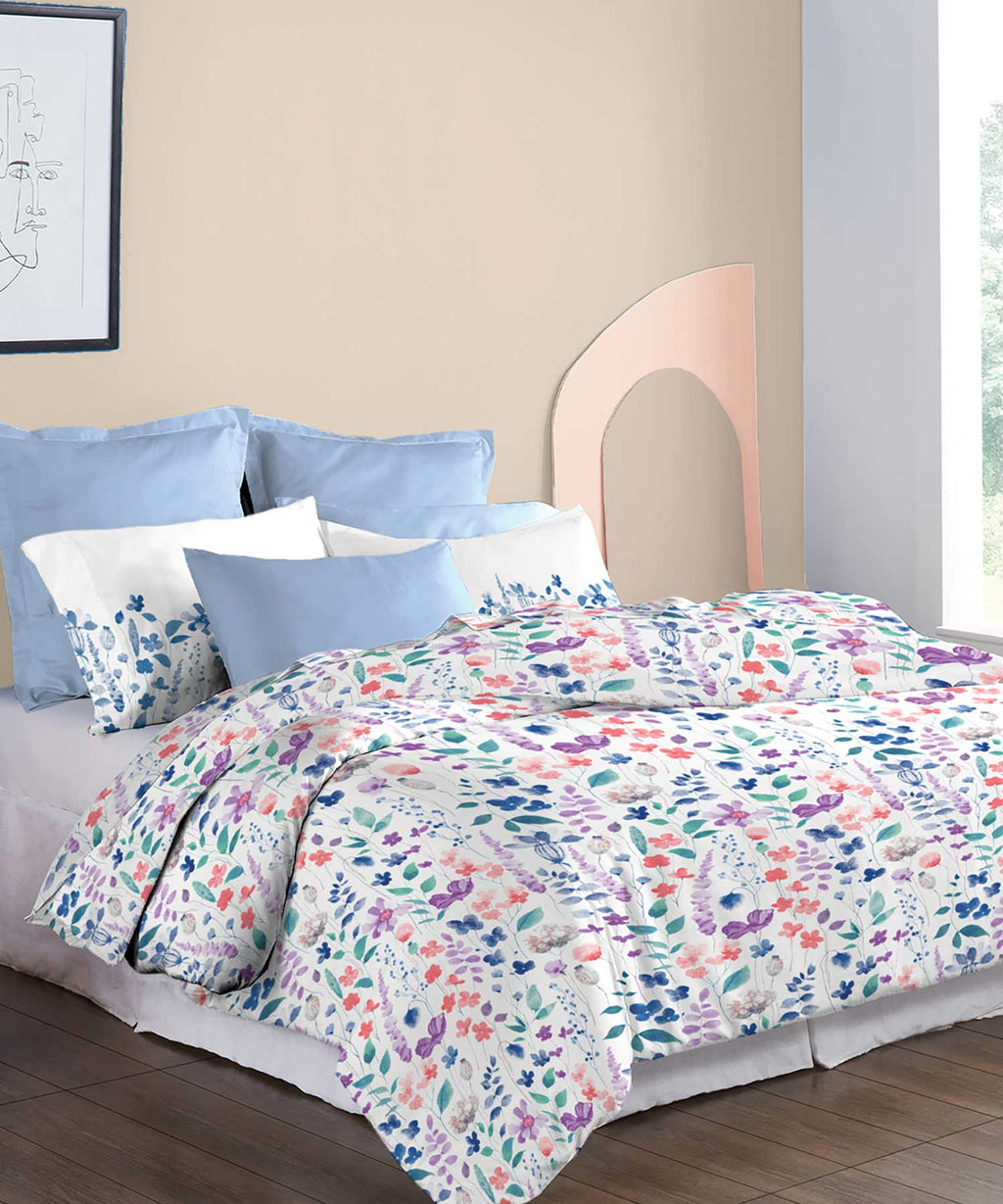 Soft Comfort King Bedsheet Set, Sussana| 210 TC Cotton|2 Pillow Covers