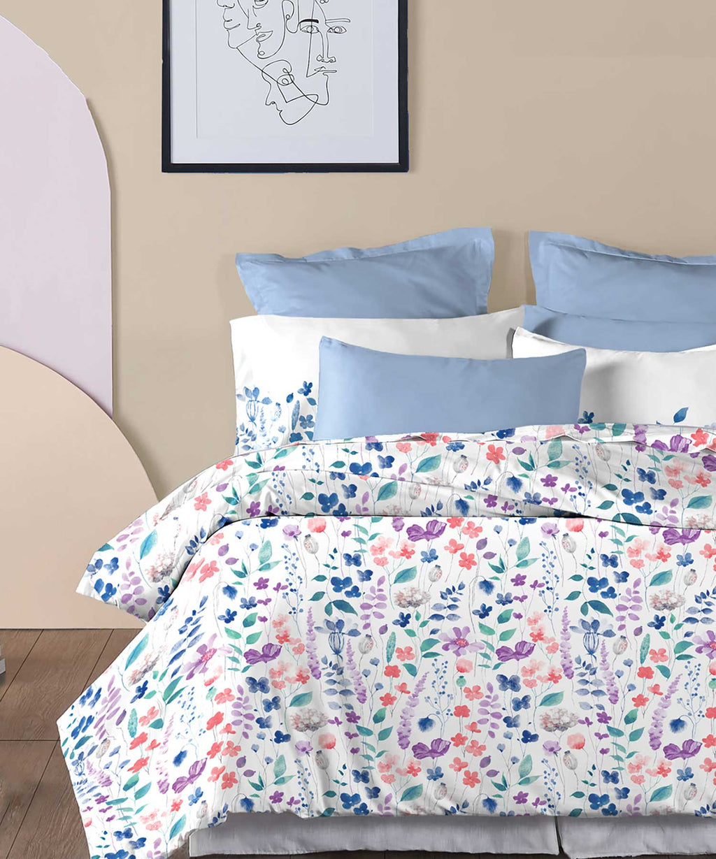 Soft Comfort King Bedsheet Set, Sussana| 210 TC Cotton|2 Pillow Covers