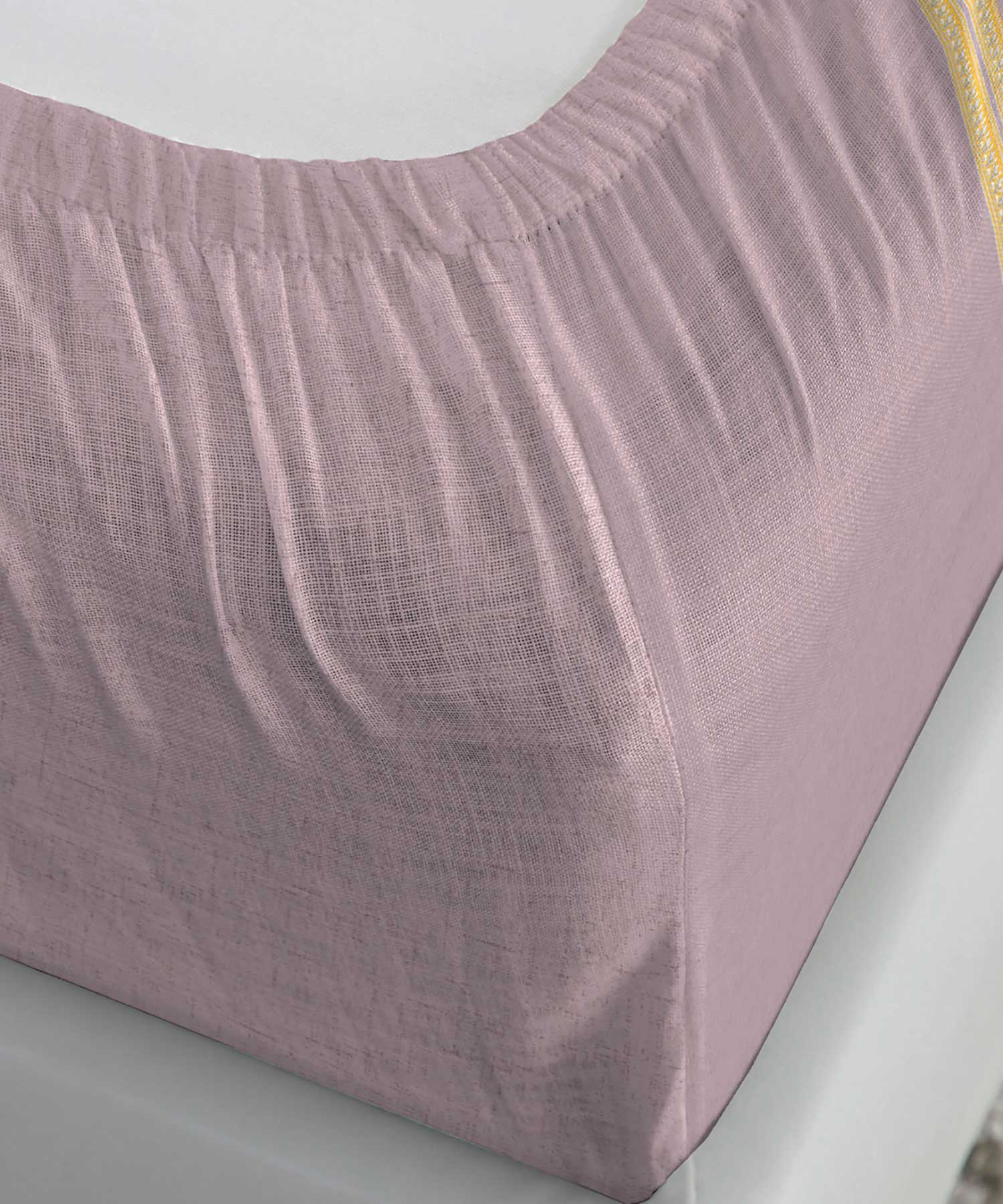 Soft Comfort King Fitted Bedsheet Set, Marigold|210 TC Cotton|2 Pillow Covers