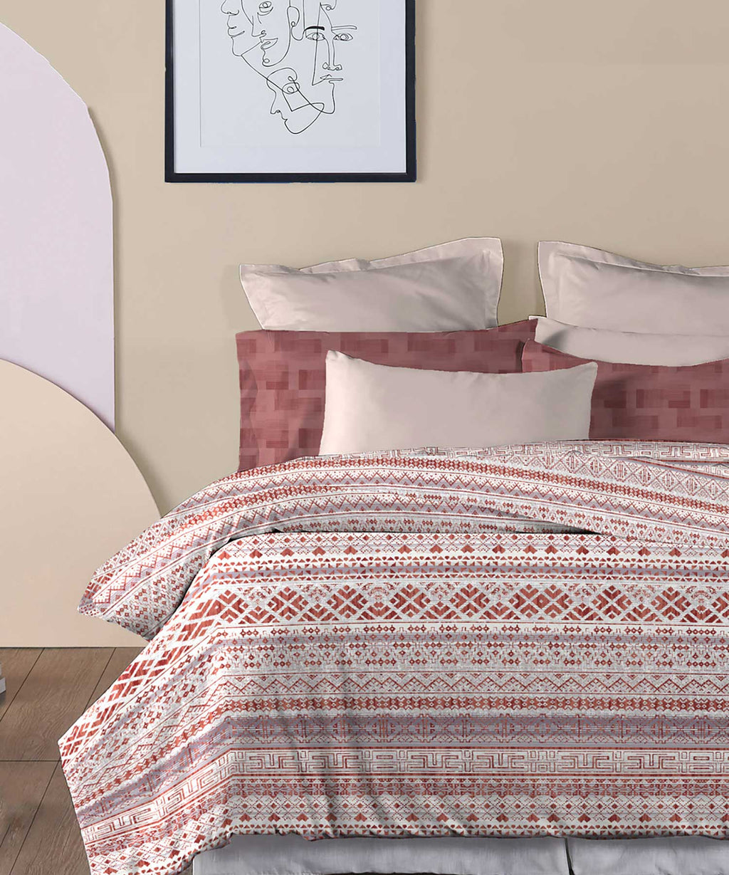 Soft Comfort King Bedsheet Set, Adam| 210 TC Cotton|2 Pillow Covers