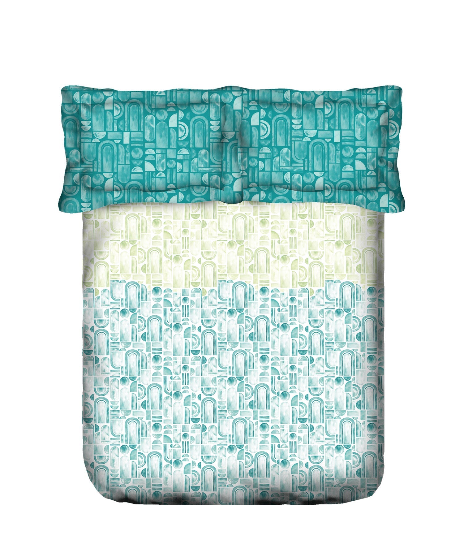 Classic King Bedsheet Set, Coraline Turquoise|200 TC Cotton| 2 Pillow Covers
