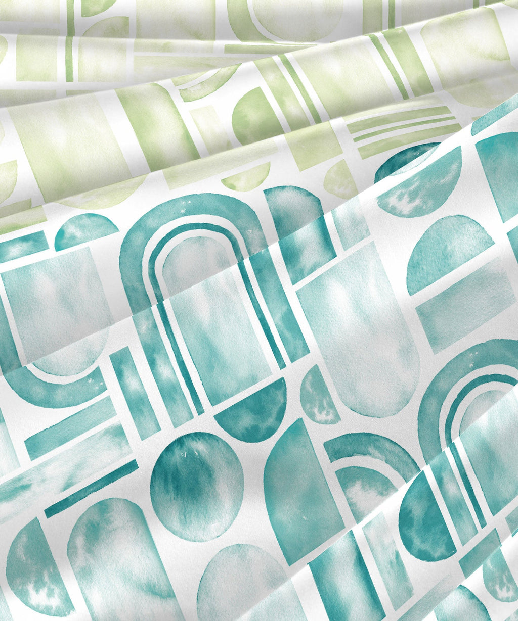Classic King Bedsheet Set, Coraline Turquoise|200 TC Cotton| 2 Pillow Covers