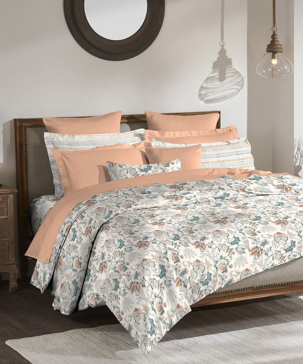 Classic King Bedsheet Set, Anther Terracotta|200 TC Cotton| 2 Pillow Covers