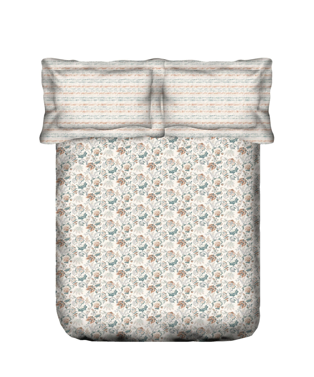 Classic King Bedsheet Set, Anther Terracotta|200 TC Cotton| 2 Pillow Covers