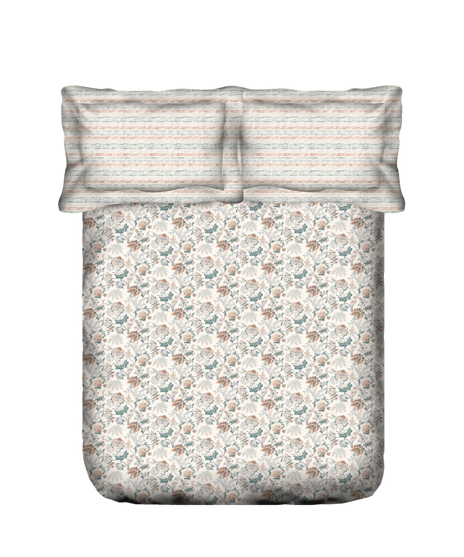 Classic King Bedsheet Set, Anther Terracotta|200 TC Cotton| 2 Pillow Covers