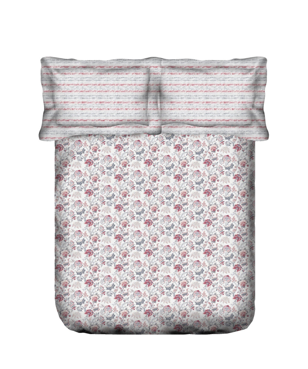 Classic King Bedsheet Set, Anther Pink|200 TC Cotton| 2 Pillow Covers