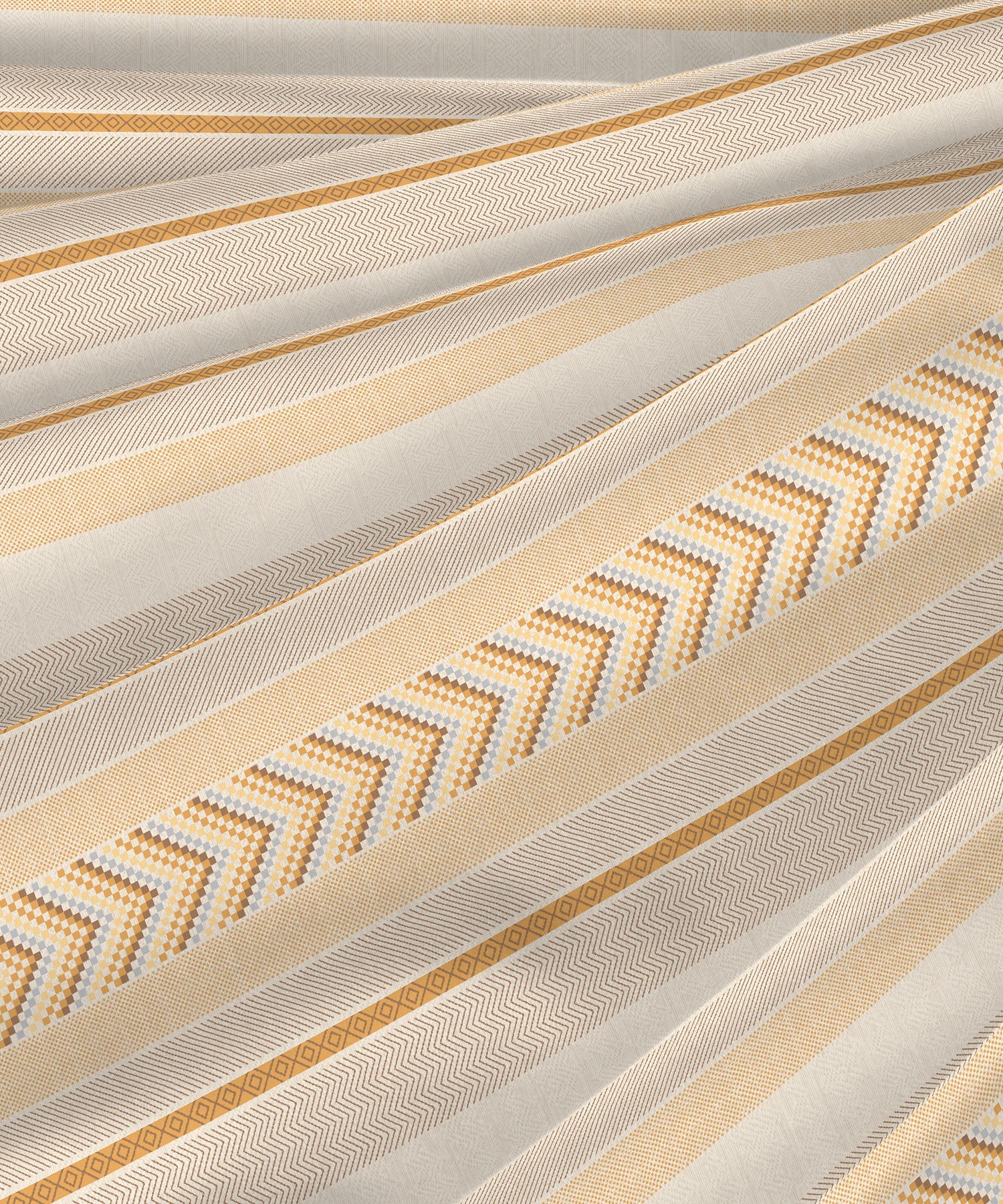Classic King Bedsheet Set, Jane Ochre|200 TC Cotton| 2 Pillow Covers