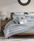 Classic King Bedsheet Set, Jane Stone Blue|200 TC Cotton|2 Pillow Covers