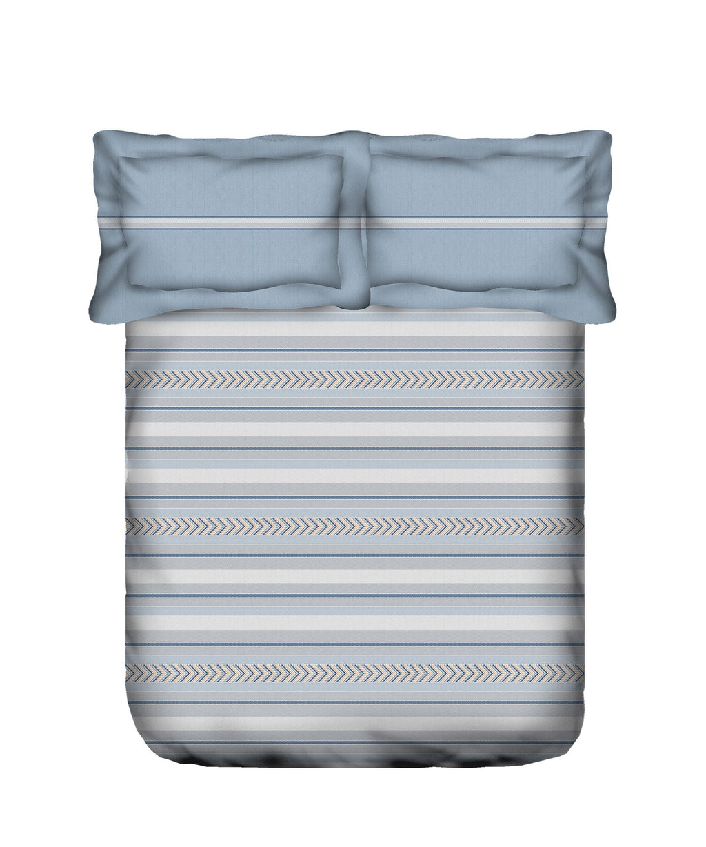 Classic King Bedsheet Set, Jane Stone Blue|200 TC Cotton|2 Pillow Covers