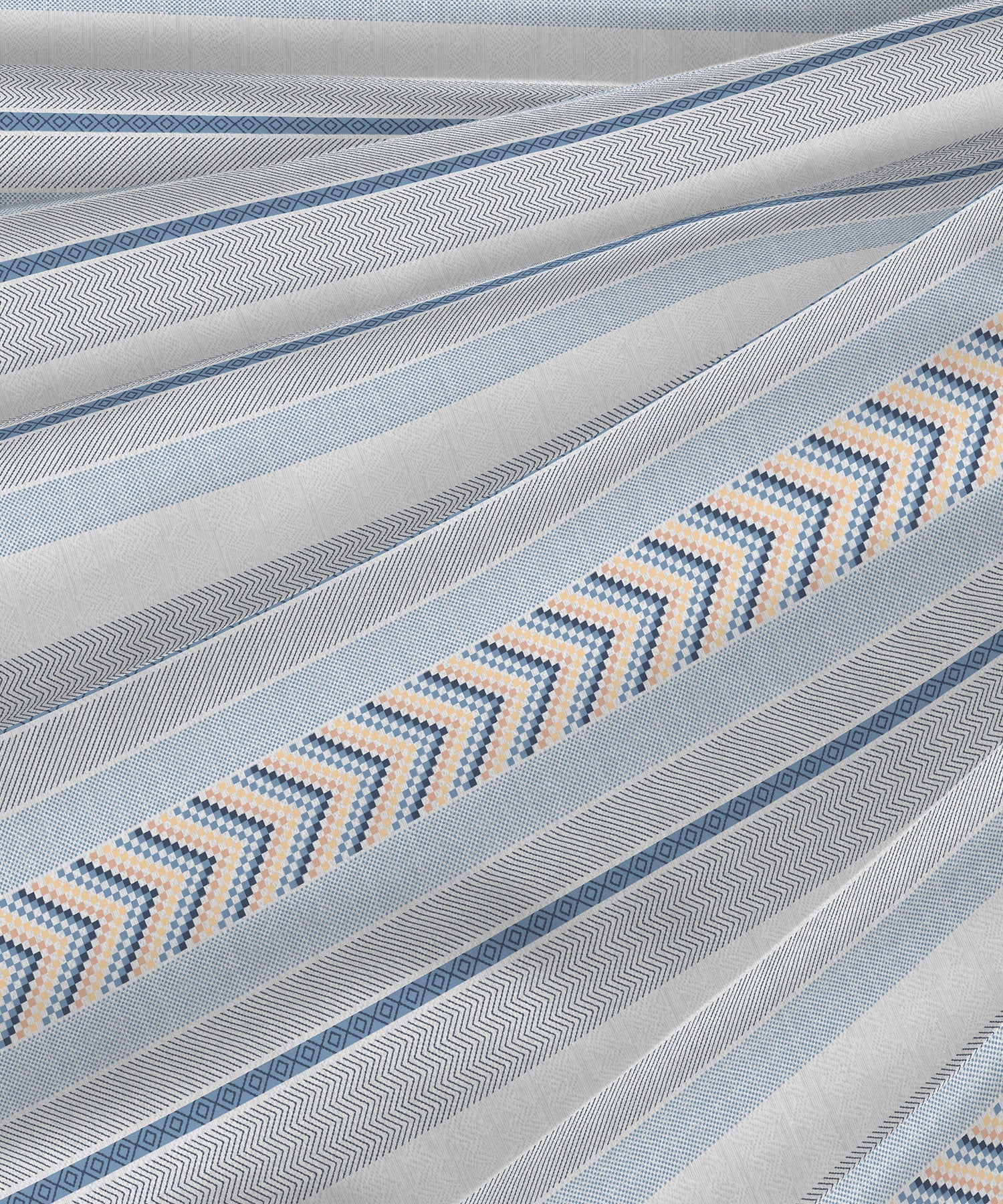 Classic King Bedsheet Set, Jane Stone Blue|200 TC Cotton|2 Pillow Covers