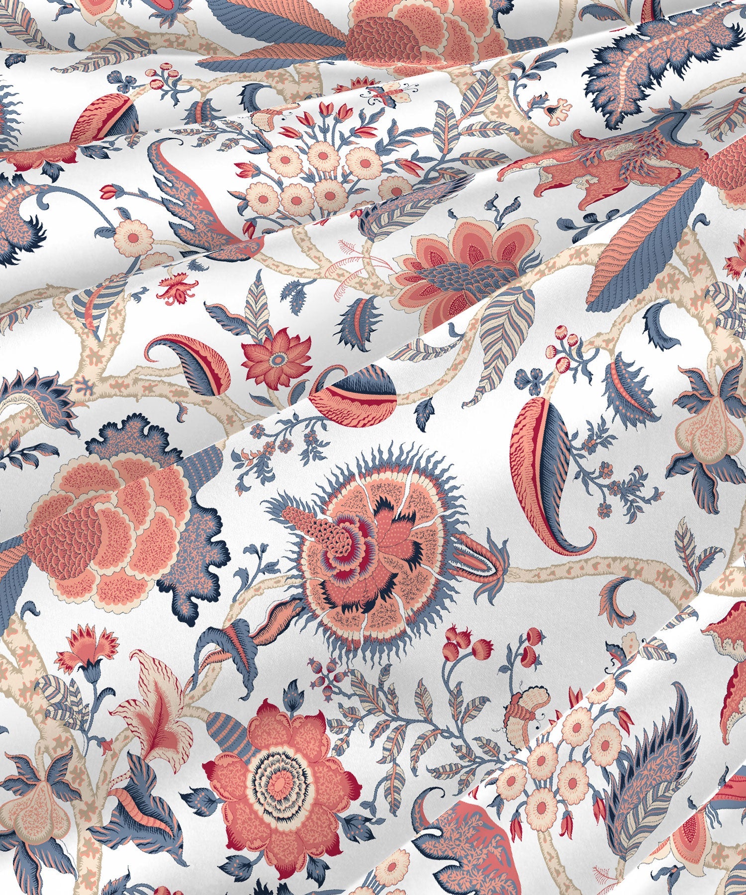 Classic King Bedsheet Set, Fiona Peach|200 TC Cotton| 2 Pillow Covers