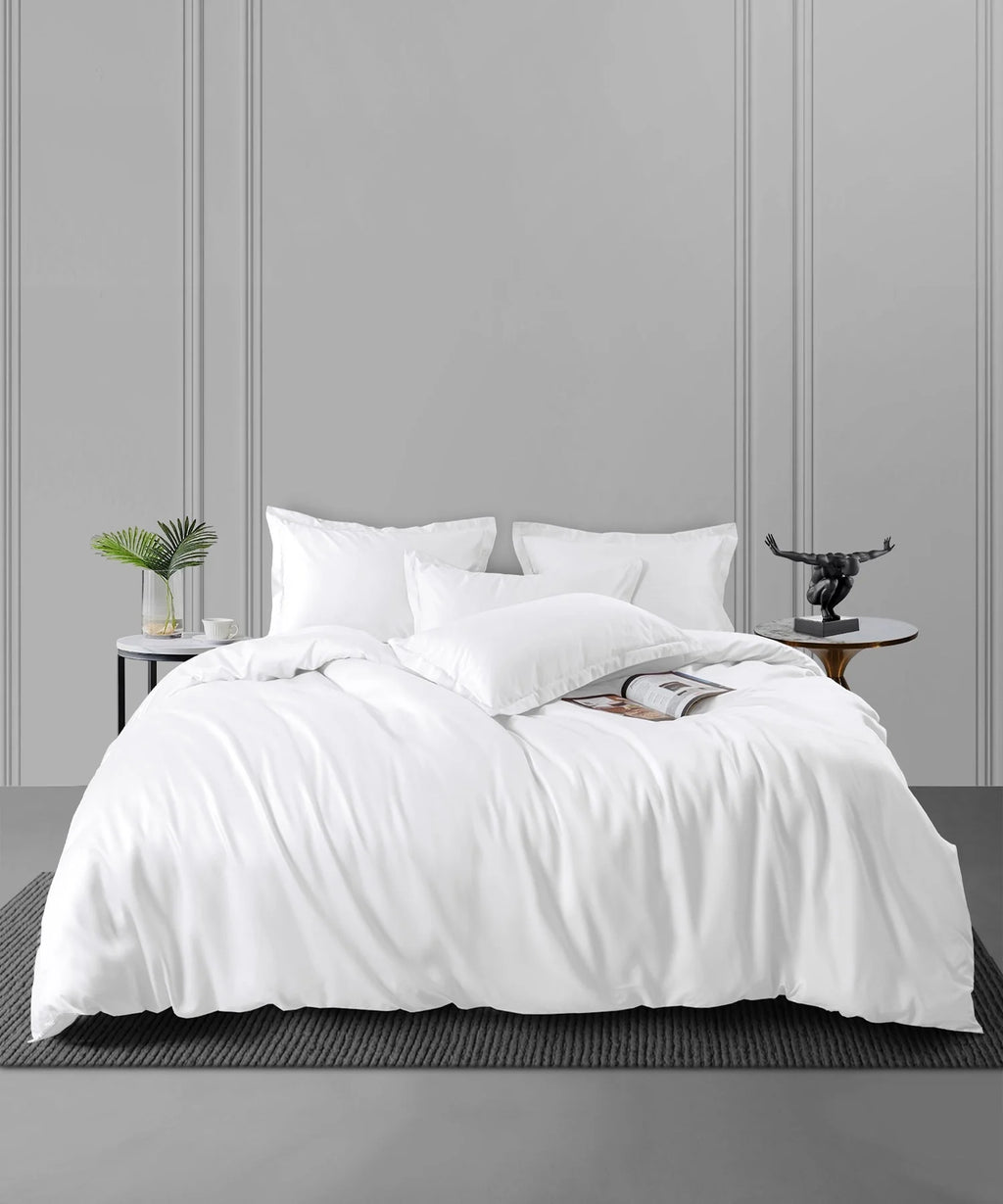 Nectarsoft King Solid Bedsheet Set, White| 600 TC Cotton| 4 Pillow Covers