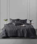 Nectarsoft King Solid Bedsheet Set, Dark Blue| 600 TC Cotton| 4 Pillow Covers