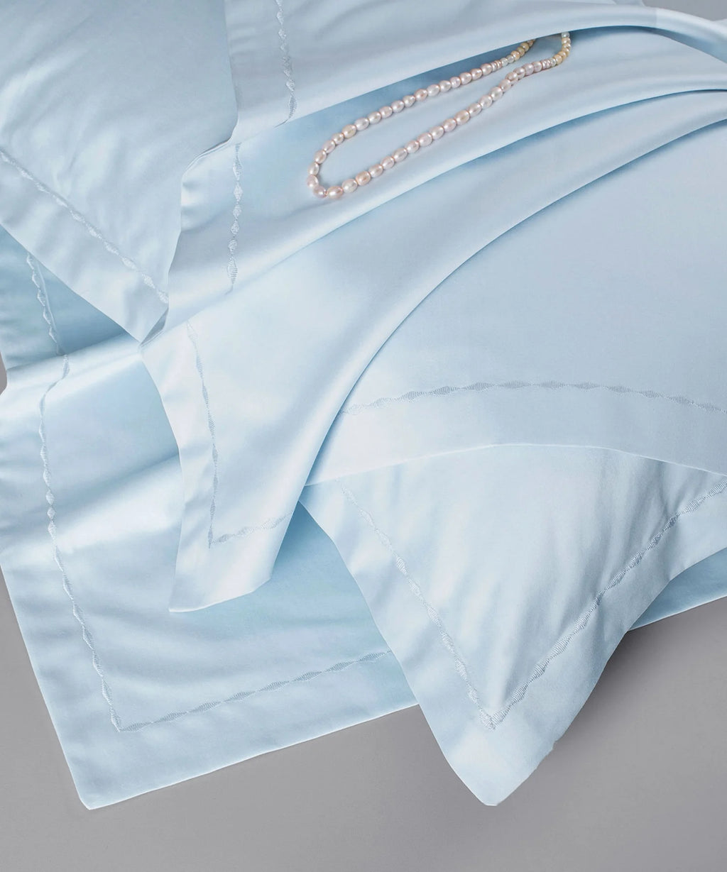 Nectarsoft King Solid Bedsheet Set, Light Blue| 600 TC Cotton| 4 Pillow Covers