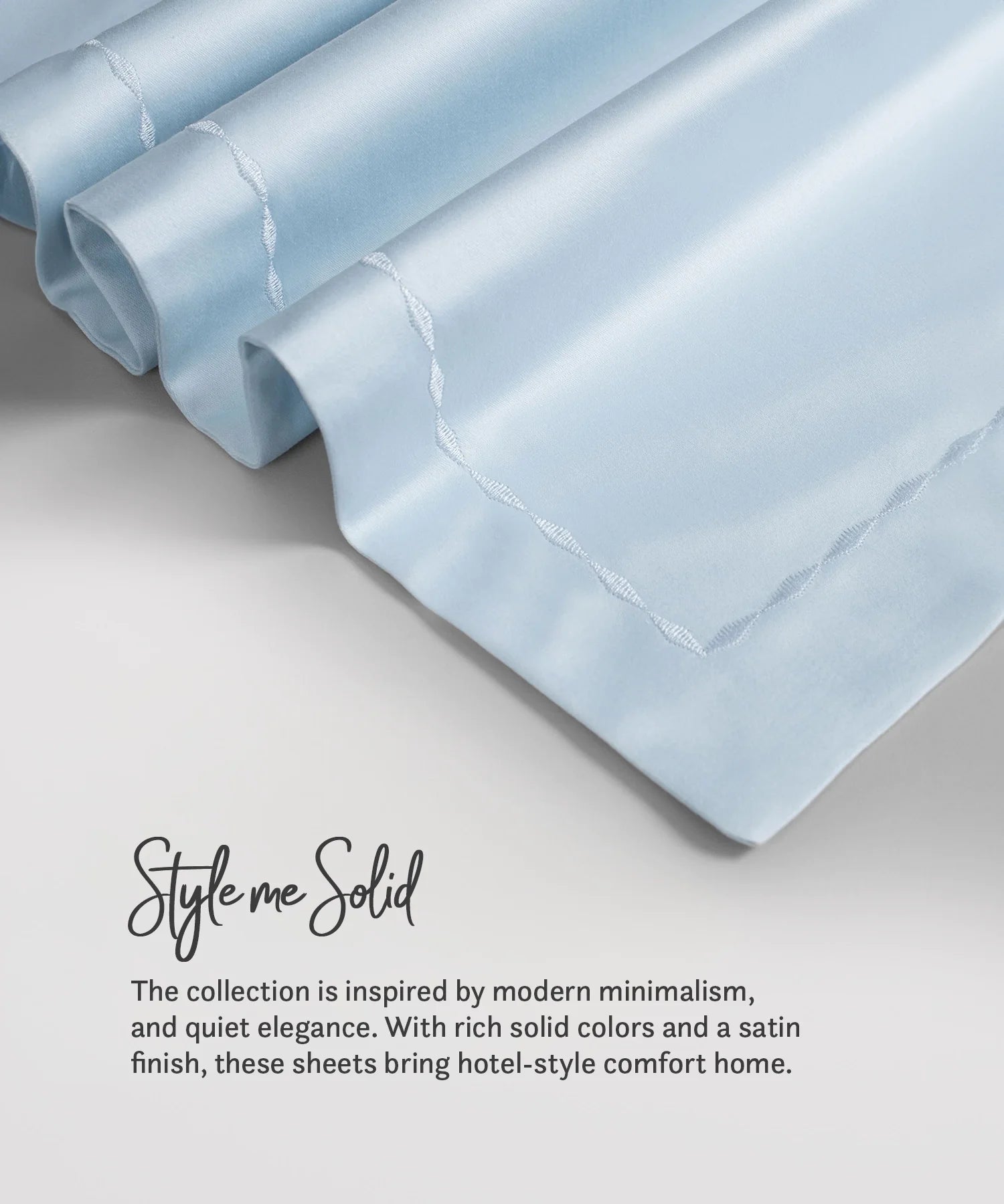 Nectarsoft King Solid Bedsheet Set, Light Blue| 600 TC Cotton| 4 Pillow Covers