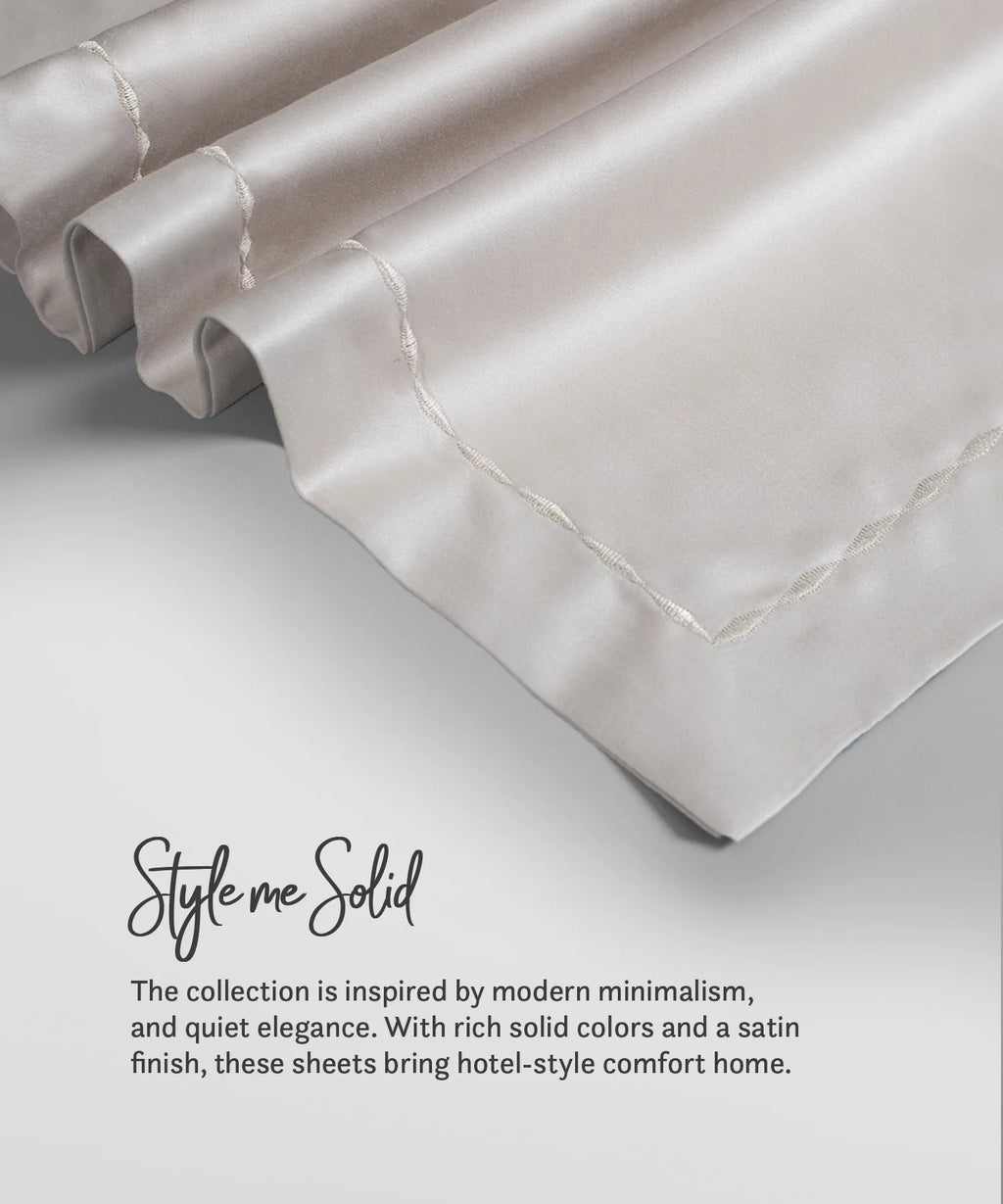 Nectarsoft King Solid Bedsheet Set, Ivory| 600 TC Cotton| 4 Pillow Covers