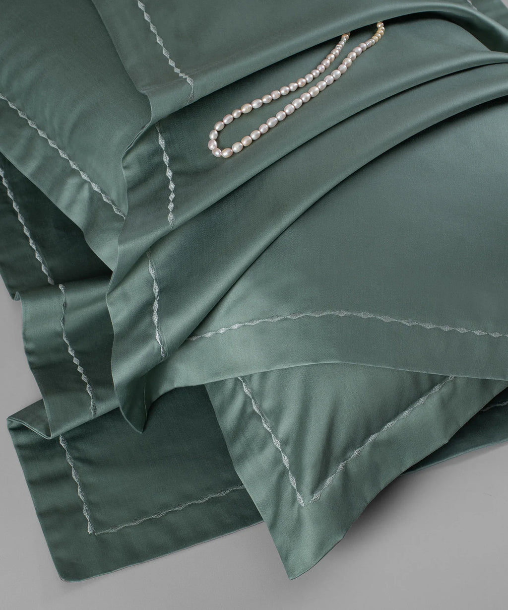 Nectarsoft King Solid Bedsheet Set, Green| 600 TC Cotton| 4 Pillow Covers