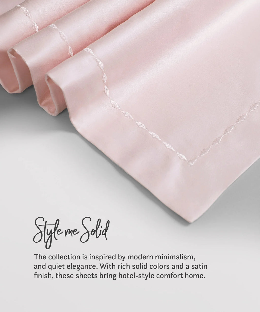 Nectarsoft King Solid Bedsheet Set, Pink| 600 TC Cotton| 4 Pillow Covers