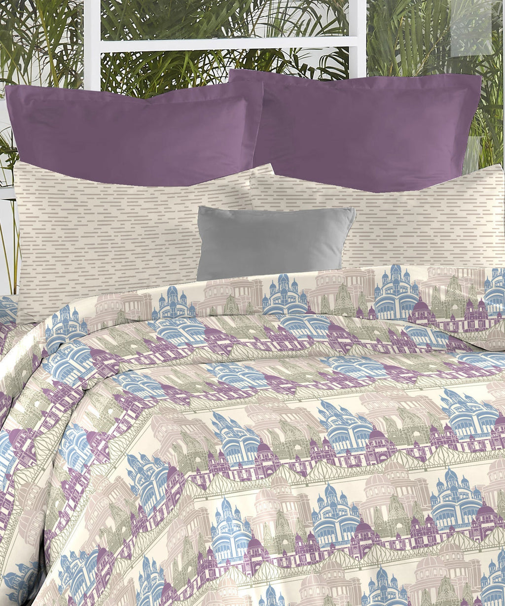 Atulaya Bharat King Bedsheet Set, Amar Shohar|144 TC Cotton|2 Pillow Covers