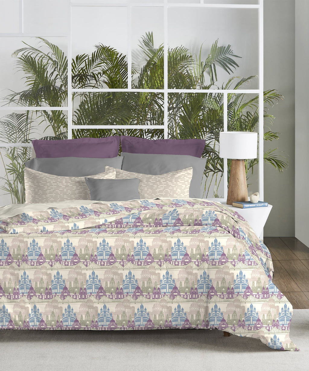 Atulaya Bharat King Bedsheet Set, Amar Shohar|144 TC Cotton|2 Pillow Covers