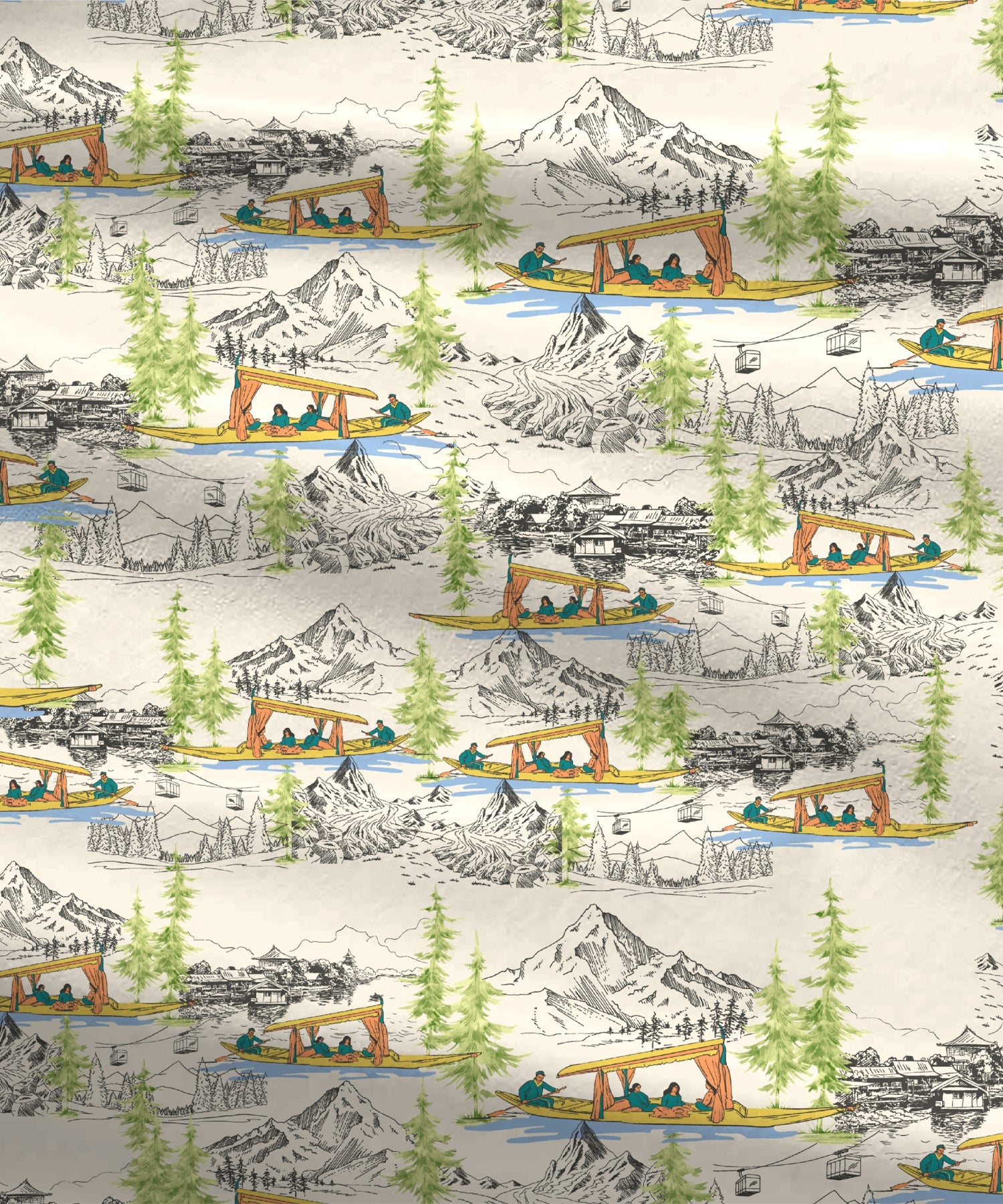 Atulaya Bharat King Bedsheet Set, Kashmir Ki Kali|144 TC Cotton|2 Pillow Covers