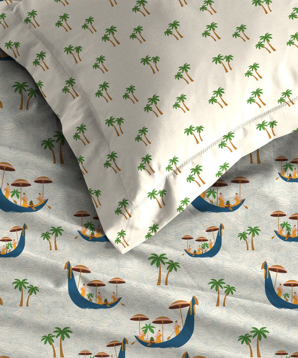 Atulaya Bharat King Bedsheet Set, Aranmula|144 TC Cotton|2 Pillow Covers