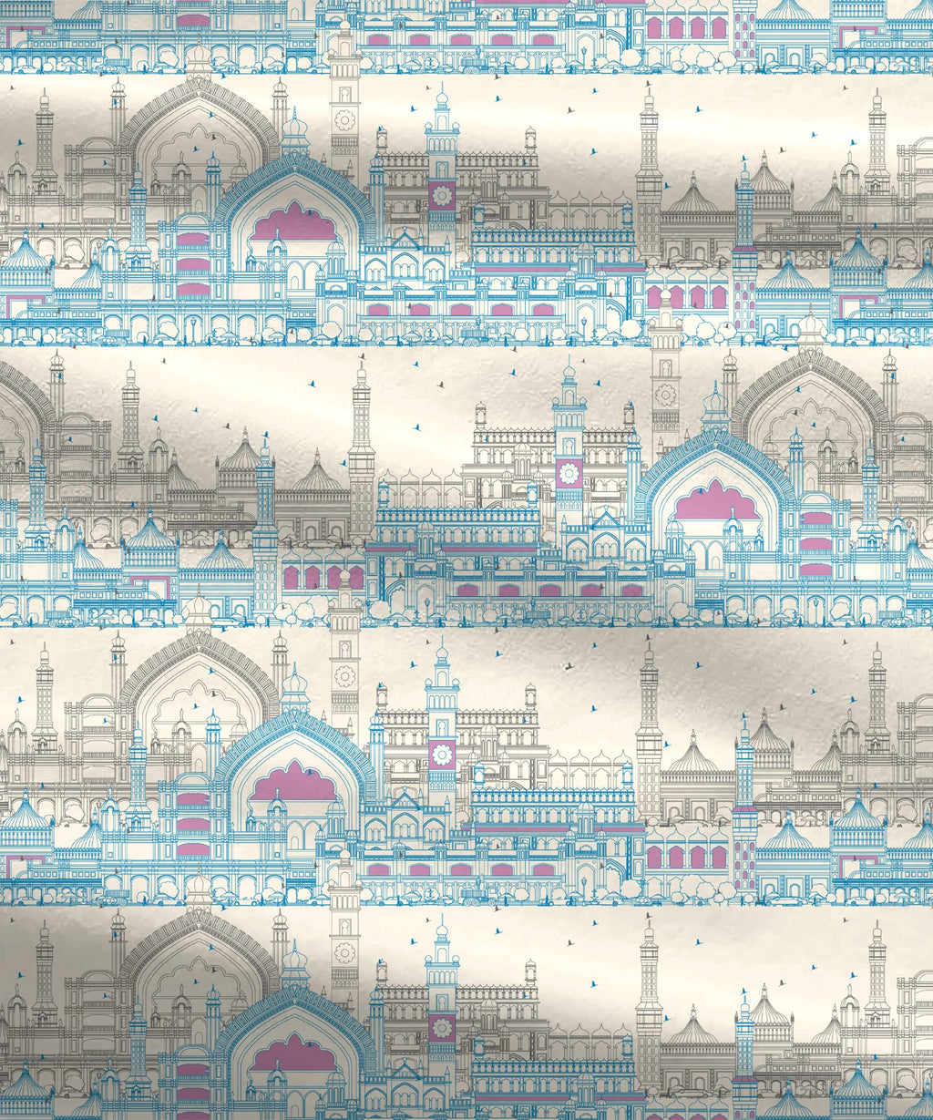 Atulaya Bharat King Bedsheet Set, Muskuraiye Aap Lucknow|144 TC Cotton|2 Pillow Covers