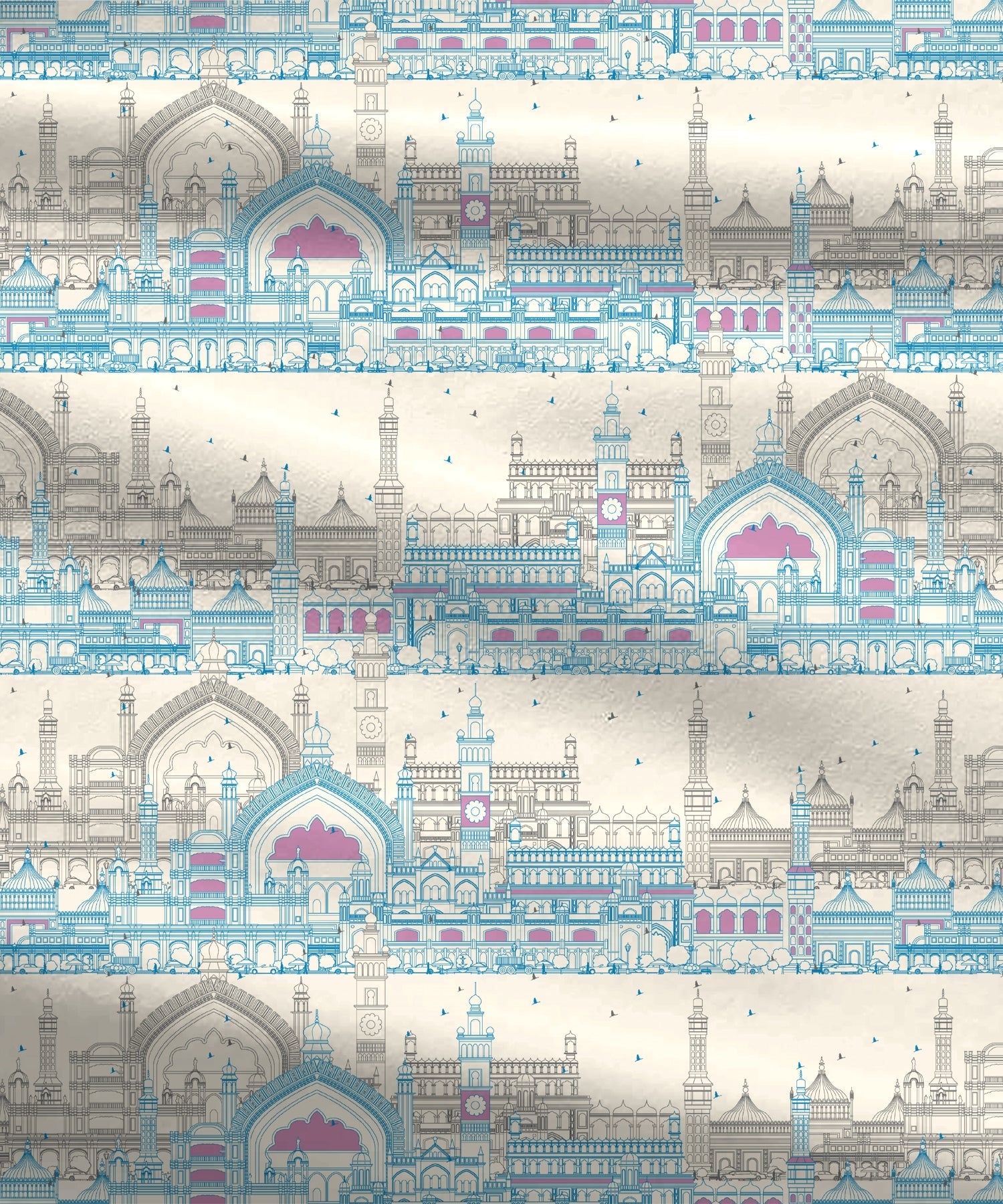 Atulaya Bharat King Bedsheet Set, Muskuraiye Aap Lucknow|144 TC Cotton|2 Pillow Covers