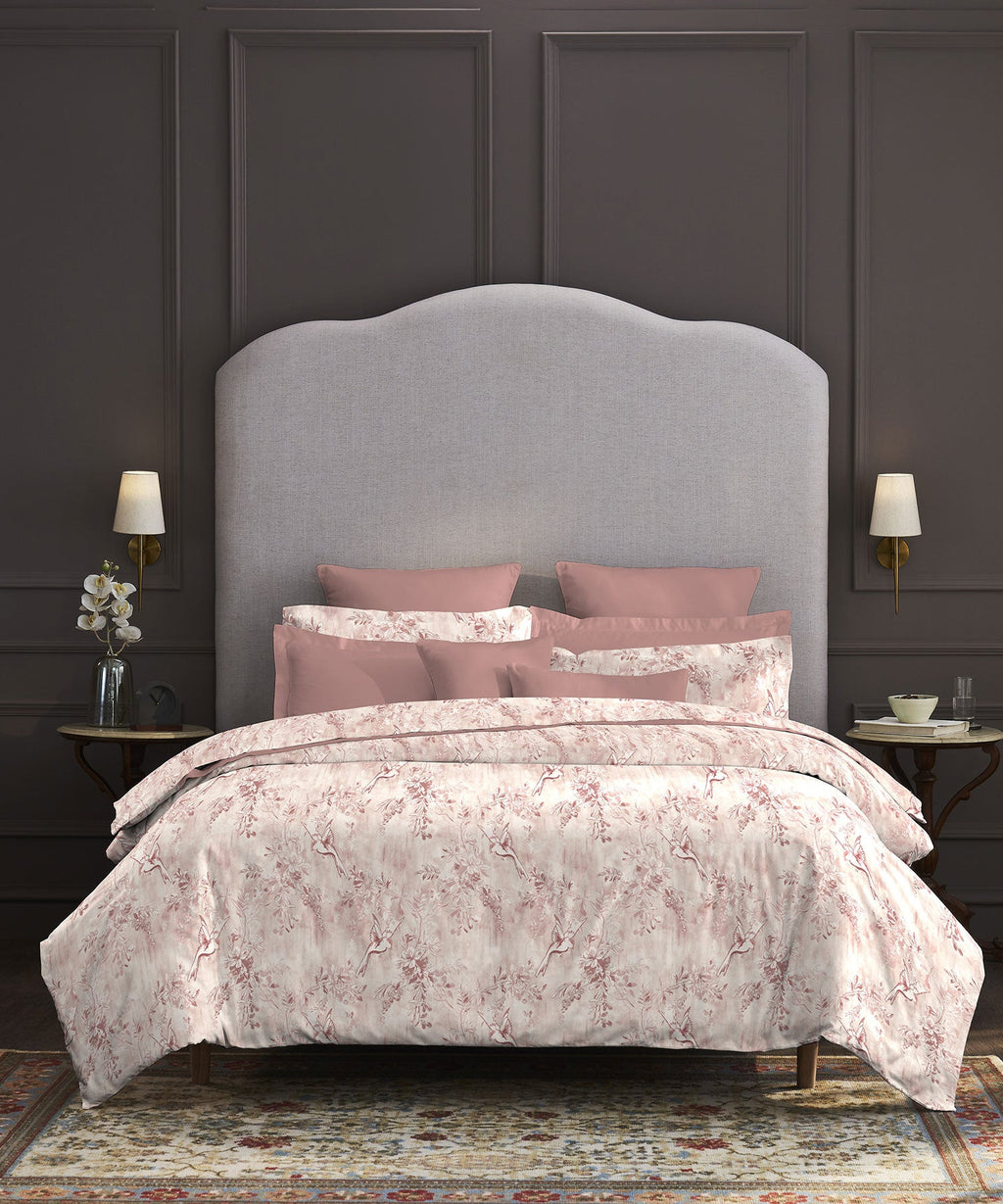 Nectarsoft King Bedsheet Set, Willow Mauve|400 TC Cotton| 4 Pillow Cover