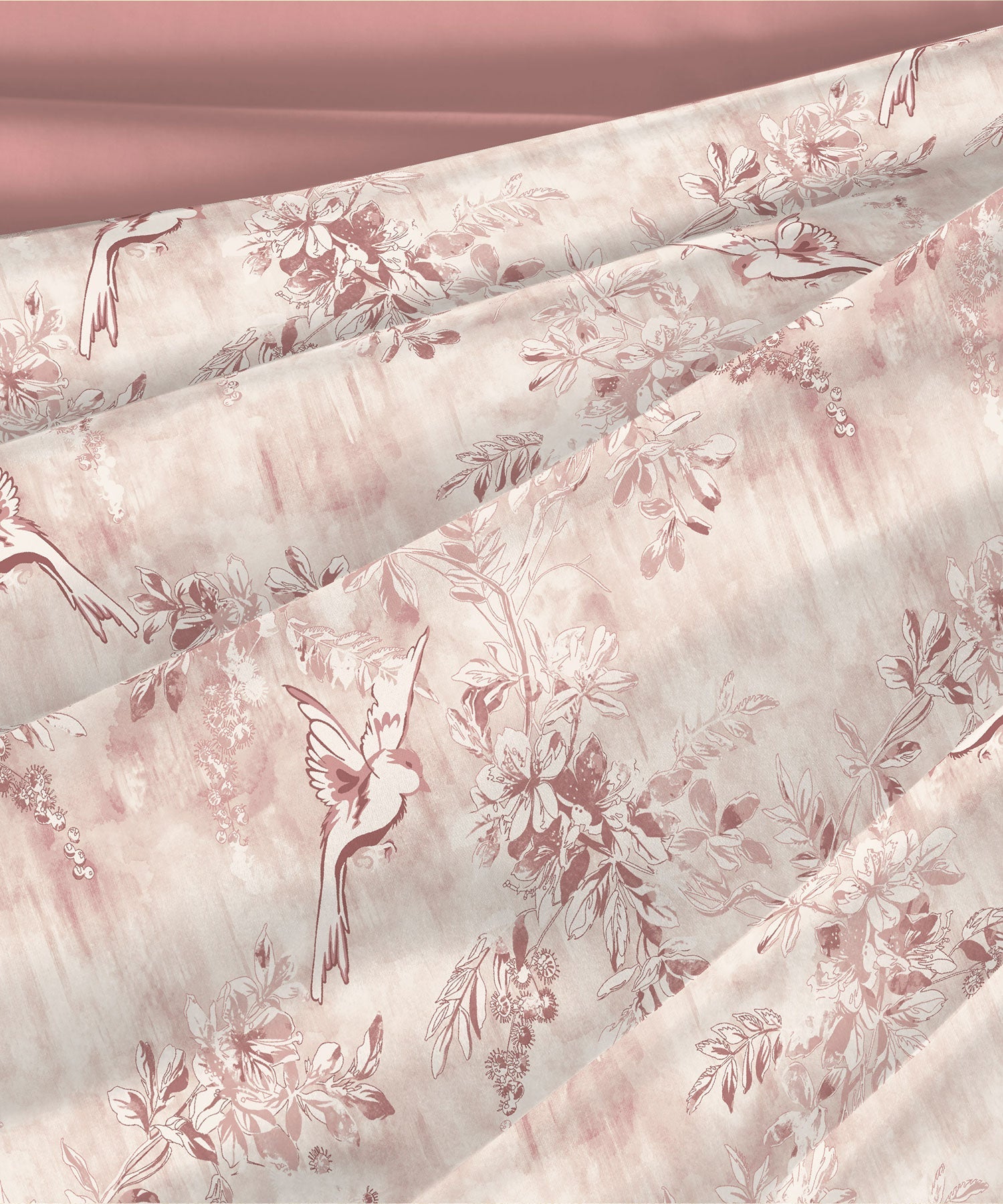 Nectarsoft King Bedsheet Set, Willow Mauve|400 TC Cotton| 4 Pillow Cover